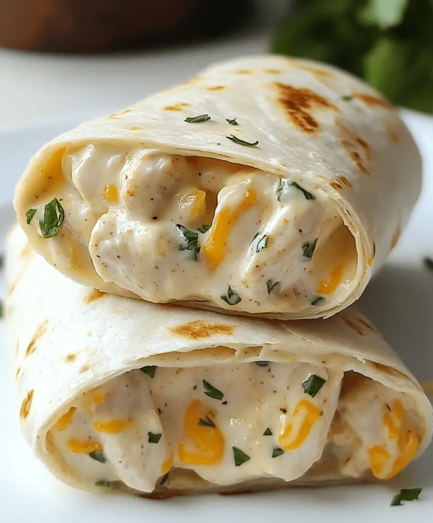 Cheesy Garlic Chicken Wraps Recipe Avarecipes