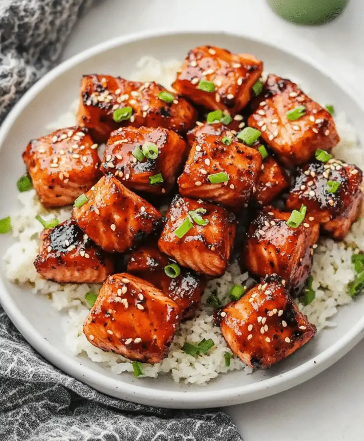 Mouthwatering Honey Garlic Salmon Bites Recipe - avarecipes.com
