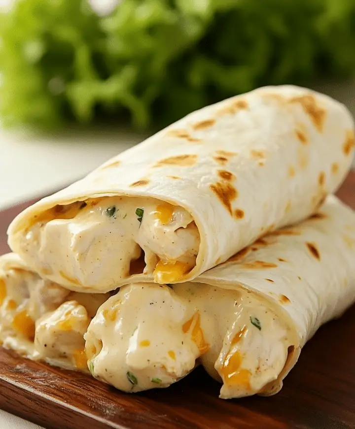 Cheesy Garlic Chicken Wraps Recipe - avarecipes.com